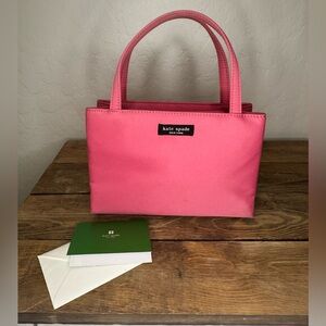 VINTAGE Kate Spade Pink Nylon evening bag with original paperwork